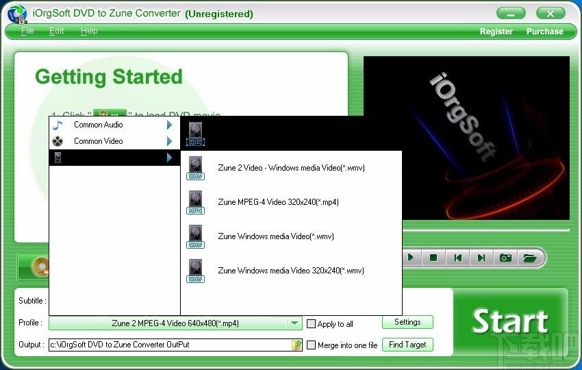 iOrgSoft DVD to Zune Converter,视频格式转换,转换器